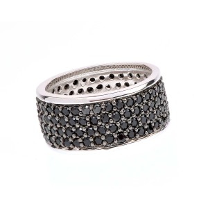 Inel  Eternity negru din argint 925 rodiat