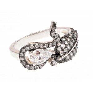 Inel  Serenity negru din argint 925 rodiat