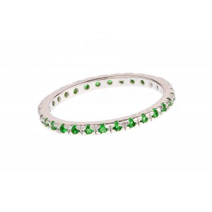 Inel Eternity verde din argint 925 rodiat