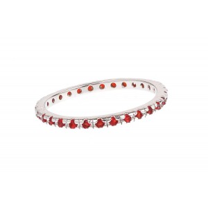 Inel Eternity rosu din argint 925 rodiat